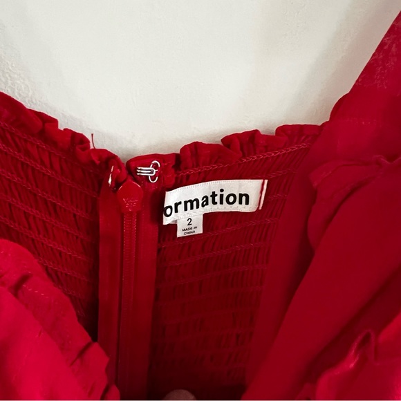 561 Reformation Christine Ruffled Mini Dress Size 2 - Picture 4 of 6